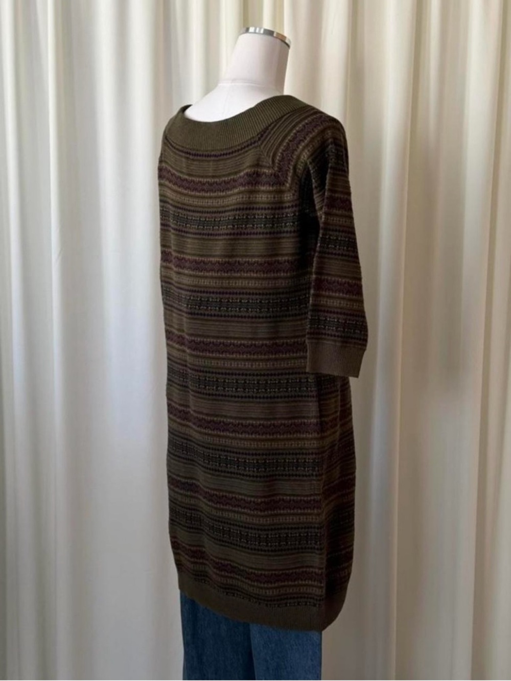 Lauren Ralph Lauren Fair Isle Off-the Shoulder Sweater Dress size XL. - Picture 4 of 5